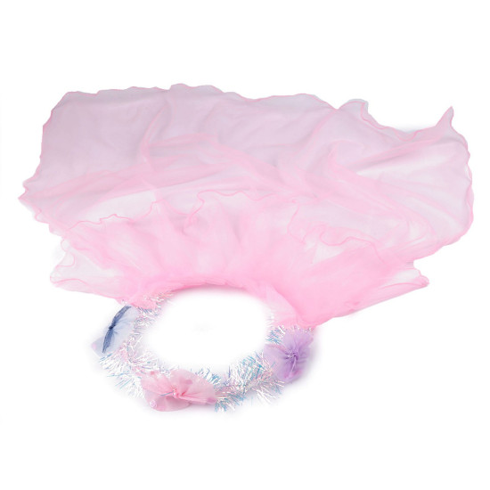 Couronne pour cheveux avec voile - Rose (1 Pièce) Couronne pour cheveux avec voile - Rose (1 Pièce)