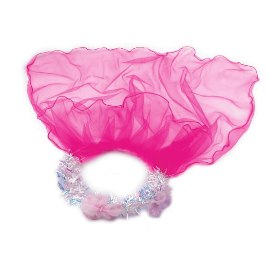 Couronne pour cheveux avec voile - Rose (1 Pièce) Couronne pour cheveux avec voile - Rose (1 Pièce)