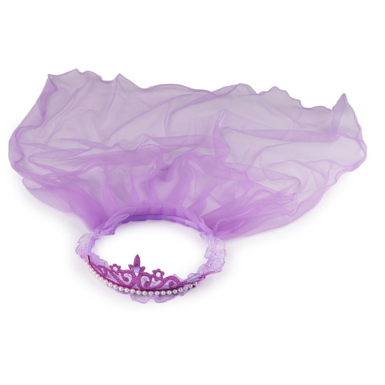 Couronne pour cheveux avec voile - Rose (1 Pièce) Couronne pour cheveux avec voile - Rose (1 Pièce)