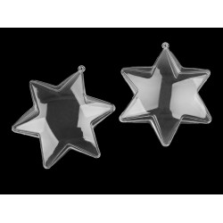 Two-part plastic box - bell, tree, drop, star - Transparent (2 Pieces)