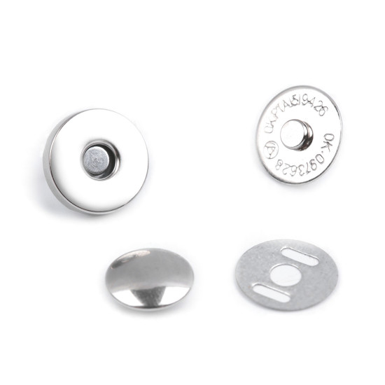 Magnetic snap fasteners, snap clasps buttons ø14 mm - Nickel (4 Sets) Magnetic snap fasteners, snap clasps buttons ø14 mm - Nickel (4 Sets)