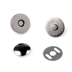 Magnetic snap fasteners, snap clasps buttons ø14 mm - Black nickel (20 Sets)