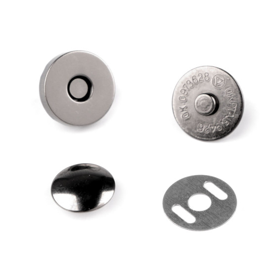 Magnetic snap fasteners, snap clasps buttons ø14 mm - Nickel (4 Sets) Magnetic snap fasteners, snap clasps buttons ø14 mm - Nickel (4 Sets)