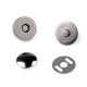 Magnetic snap fasteners, snap clasps buttons ø14 mm - Nickel (4 Sets) Magnetic snap fasteners, snap clasps buttons ø14 mm - Nickel (4 Sets)