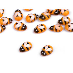 Abeja de madera en miniatura autoadhesiva - Mostaza (100 Piezas)