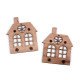 Adorno de casa de madera para colgar/pegar - Marrón natural (8 Piezas) Adorno de casa de madera para colgar/pegar - Marrón natural (8 Piezas)