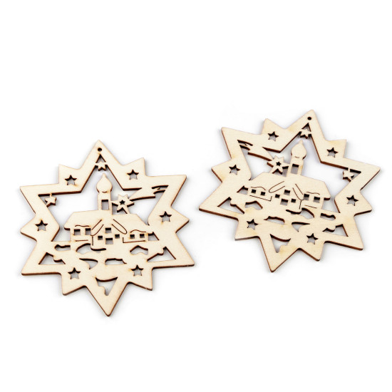 Decorațiune de lemn stea de craciun ø10 cm - Natural deschis (4 Bucăți) Decorațiune de lemn stea de craciun ø10 cm - Natural deschis (4 Bucăți)