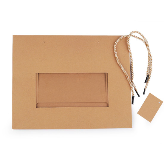 Torebka papierowa natural z okienkiem i szerokim dnem - Naturalny brąz (1 Sztuka) Torebka papierowa natural z okienkiem i szerokim dnem - Naturalny brąz (1 Sztuka)
