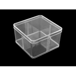 Plastic box / storage box with lid 9.5x9.5x5.5 cm - Transparent (1 Piece)