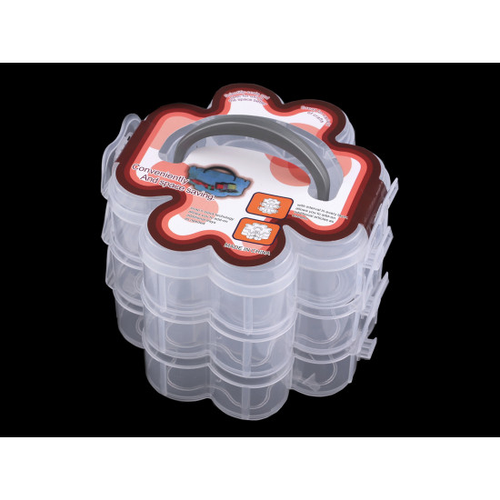Plastic box / storage, 3 floors - Transparent (2 Pieces) Plastic box / storage, 3 floors - Transparent (2 Pieces)