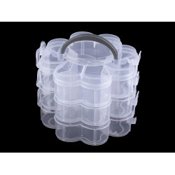 Plastic box / storage, 3 floors - Transparent (1 Piece)
