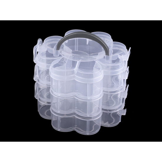 Plastic box / storage, 3 floors - Transparent (2 Pieces) Plastic box / storage, 3 floors - Transparent (2 Pieces)