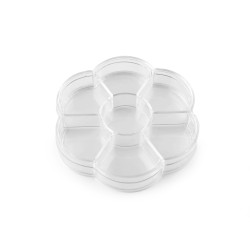 Plastic box / storage, flower ø10 cm - Transparent (1 Piece)