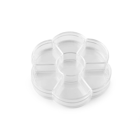 Plastic box / storage, flower ø10 cm - Transparent (1 Piece) Plastic box / storage, flower ø10 cm - Transparent (1 Piece)