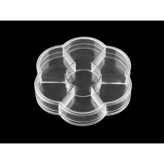 Plastic box / storage, flower ø10 cm - Transparent (1 Piece) Plastic box / storage, flower ø10 cm - Transparent (1 Piece)