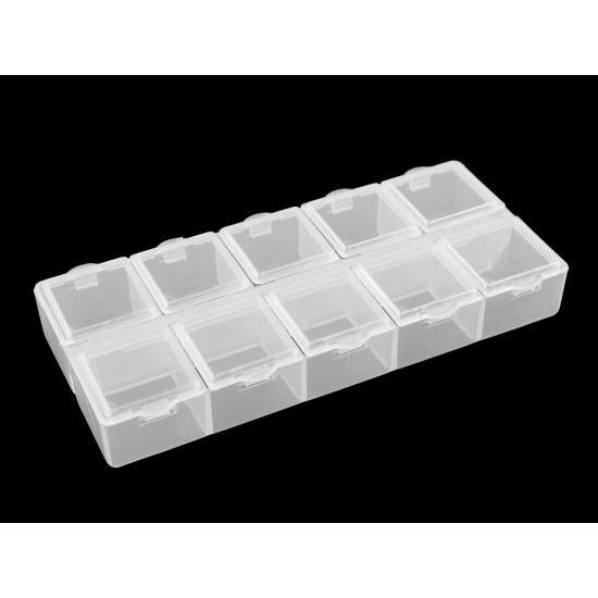 Pojemnik plastikowy / organizer 6x13,2x2 cm - Transparent (8 Sztuki) Pojemnik plastikowy / organizer 6x13,2x2 cm - Transparent (8 Sztuki)