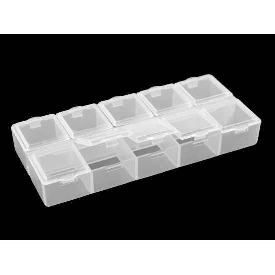 Pojemnik plastikowy / organizer 6x13,2x2 cm - Transparent (8 Sztuki) Pojemnik plastikowy / organizer 6x13,2x2 cm - Transparent (8 Sztuki)
