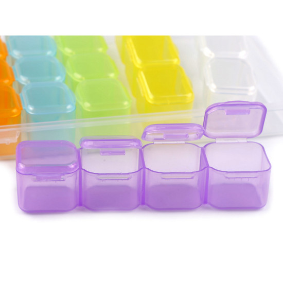 Plastic box / storage, 28 jars - Multicolor (4 Pieces) Plastic box / storage, 28 jars - Multicolor (4 Pieces)