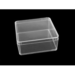 Plastic box / storage box with lid 9.5x9.5x4 cm - Transparent (1 Piece)