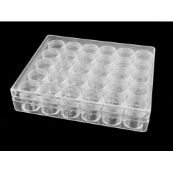 Clear plastic jewelry box organizer, storage container, 30 pcs screw-in boxes - Transparent (1 Piece)