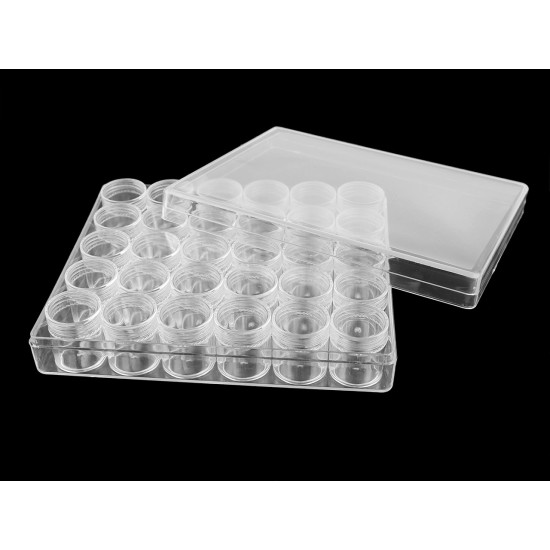 Boîte de rangement en plastique transparent pour bijouterie, 30 boîtes avec couvercle à visser - Transparent (5 Pièces) Boîte de rangement en plastique transparent pour bijouterie, 30 boîtes avec couvercle à visser - Transparent (5 Pièces)