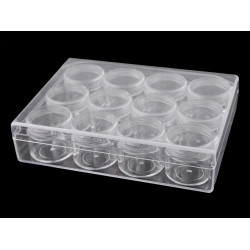 Clear plastic jewelry box organizer, storage container, 12 pcs screw-in boxes - Transparent (1 Piece)