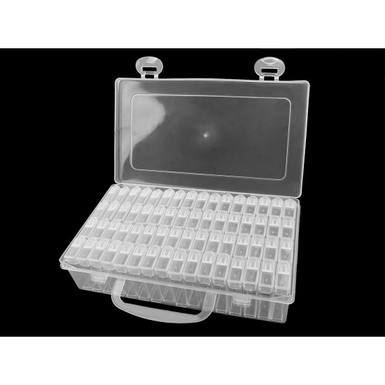 Pojemnik plastikowy / organizer 64 pojemniczki alfabet - Transparent (1 Sztuka) Pojemnik plastikowy / organizer 64 pojemniczki alfabet - Transparent (1 Sztuka)