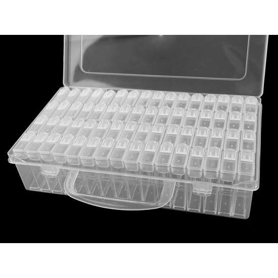 Pojemnik plastikowy / organizer 64 pojemniczki alfabet - Transparent (1 Sztuka) Pojemnik plastikowy / organizer 64 pojemniczki alfabet - Transparent (1 Sztuka)