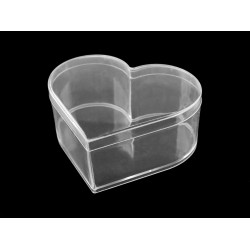 Pojemnik plastikowy z wieczkiem serce 9,5x11x4,5 cm - Transparent (1 Sztuka)