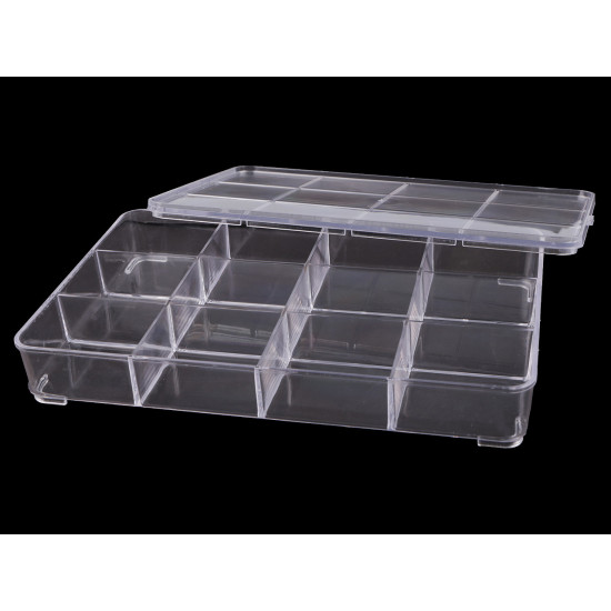 Boîte de rangement en plastique, 15 x 23 x 3,4 cm - Transparent (1 Pièce) Boîte de rangement en plastique, 15 x 23 x 3,4 cm - Transparent (1 Pièce)