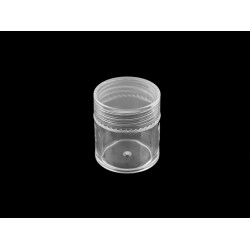 Plastic box / jar 2.5x2.8 cm - Transparent (12 Pieces)