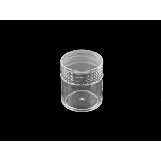 Pojemnik plastikowy 2,5x2,8 cm zakręcany - Transparent (60 Sztuki) Pojemnik plastikowy 2,5x2,8 cm zakręcany - Transparent (60 Sztuki)