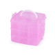 Plastic box / briefcase 3-story with handle - Light pink (1 Piece) Plastic box / briefcase 3-story with handle - Light pink (1 Piece)