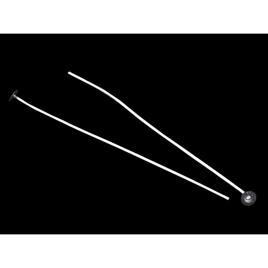 Candle making - candle wick with base / sustainer tab, 20 cm - White (10 Pieces)