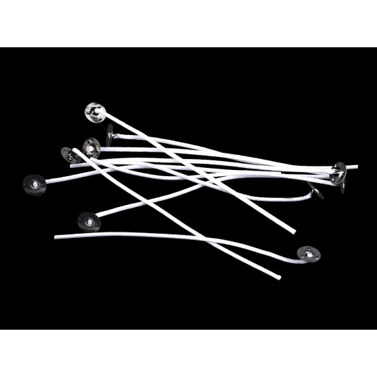 Candle making - candle wick with base / sustainer tab, 13.4 cm - White (10 Pieces) Candle making - candle wick with base / sustainer tab, 13.4 cm - White (10 Pieces)