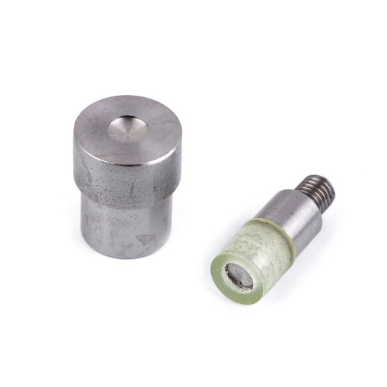 Hand press dies mold for double cap rivets ø8 mm - Nickel (1 Set) Hand press dies mold for double cap rivets ø8 mm - Nickel (1 Set)