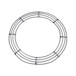 Base in filo per realizzare corone, dimensioni: ø 40 cm - Nero (1 Pezzo)