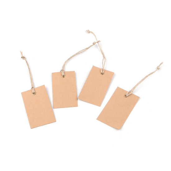 Natural paper tag with metal grommet 40x70 mm - Natural brown (4 Pieces) Natural paper tag with metal grommet 40x70 mm - Natural brown (4 Pieces)