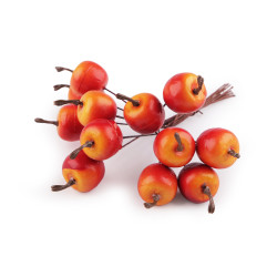 Artificial apples on a wire - Orange-yellow (12 Pieces)