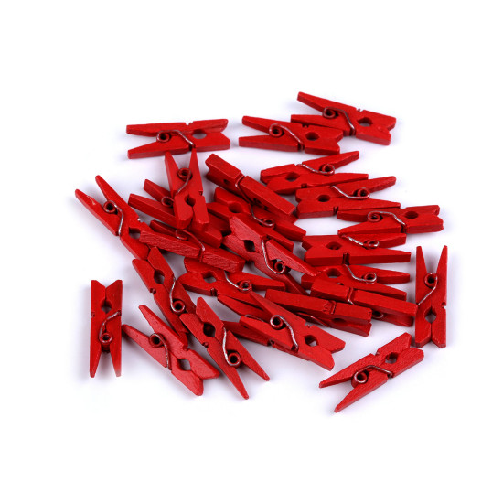 Mini-holzklammer 3 x 26 mm - Weiß (120 Stücke)