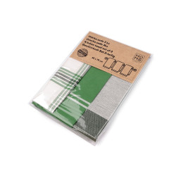 Cotton kitchen towel 50x70 cm egyptian cotton - heart, cat - Green (3 Pieces)