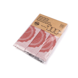 Cotton kitchen towel 50x70 cm egyptian cotton - heart, cat - Terracotta (3 Pieces)