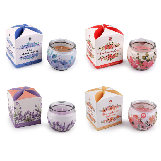 Scented candle in glass jar 90 g - Light pink (1 Piece)