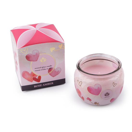 Scented candle in glass jar 90 g - Light pink (1 Piece)
