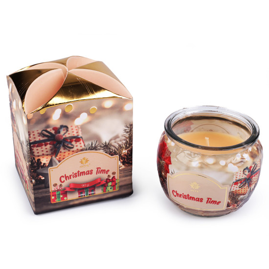 Scented candle in glass jar 90 g - Light pink (1 Piece)