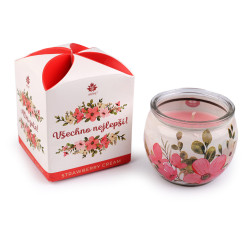 Scented candle in glass jar 90 g - Light pink (1 Piece)