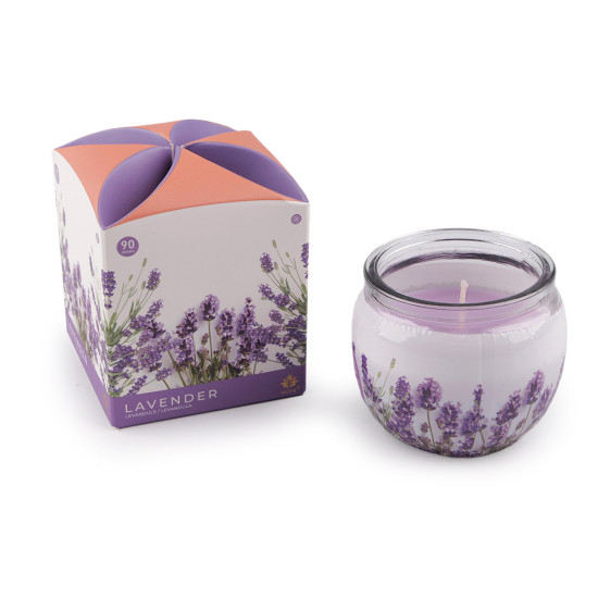 Scented candle in glass jar 90 g - Light pink (1 Piece)