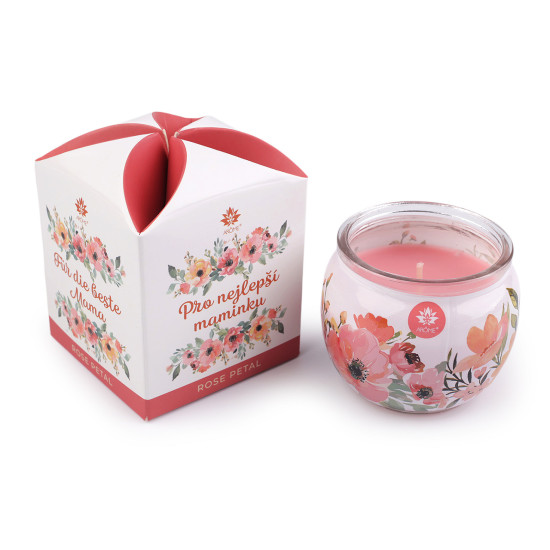 Scented candle in glass jar 90 g - Light pink (1 Piece)