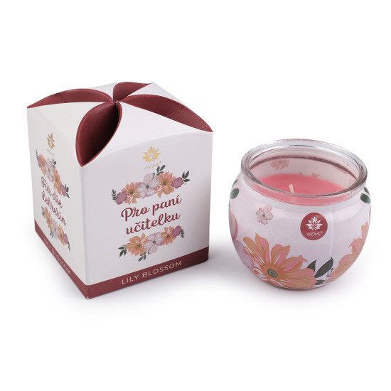 Scented candle in glass jar 90 g - Light pink (1 Piece)