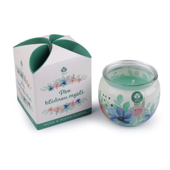 Scented candle in glass jar 90 g - Light pink (1 Piece)